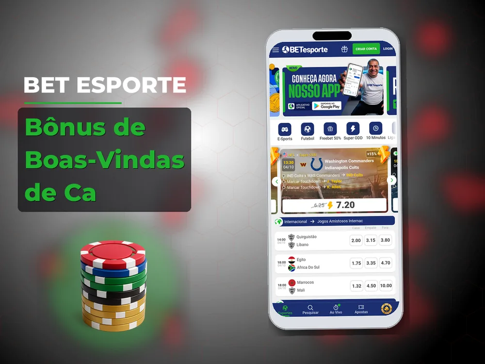 Bet Esporte - Bônus de Boas-Vindas de Ca
